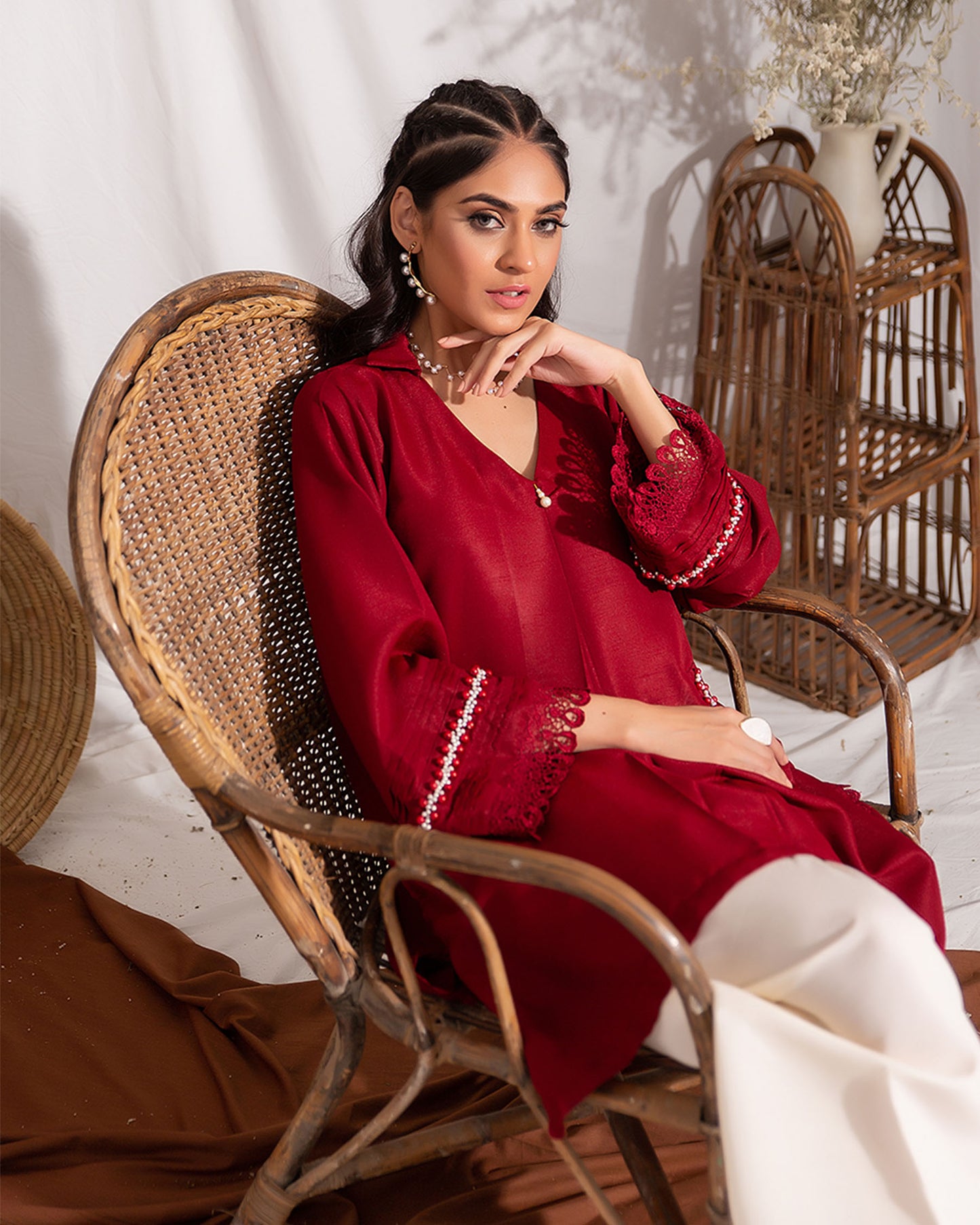 Maroon kurta - 1pc