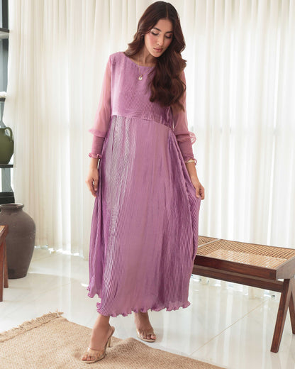 Lilac Pleated Dress