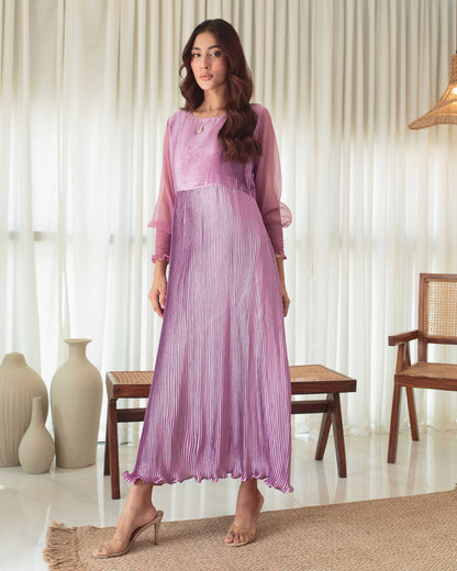 Lilac Pleated Dress